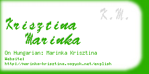 krisztina marinka business card